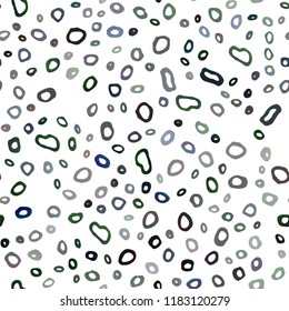 Dark Blue, Green vector seamless backdrop with dots, spots. Abstract illustration with colored bubbles in nature style. Trendy design for wallpaper, fabric makers.