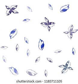 Dark Blue, Green vector seamless natural background with leaves. Brand new colored illustration in blurry style with leaves. Pattern for design of window blinds, curtains.
