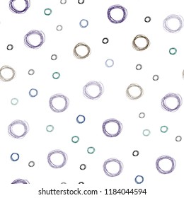 Dark Blue, Green vector seamless layout with circle shapes. Illustration with set of shining colorful abstract circles. Pattern can be used as texture of wallpapers.