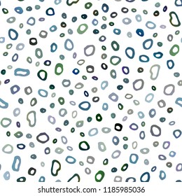 Dark Blue, Green vector seamless template with spots. Blurred bubbles on abstract backdrop with colorful gradient. Trendy design for wallpaper, fabric makers.