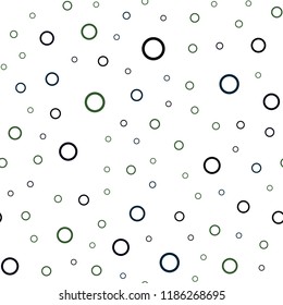 Dark Blue, Green vector seamless background with bubbles. Beautiful colored illustration with blurred circles in nature style. Pattern can be used for ads, leaflets.