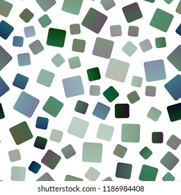 Dark Blue, Green vector seamless pattern in square style. Beautiful illustration with rectangles and squares. The template can be used as a background.