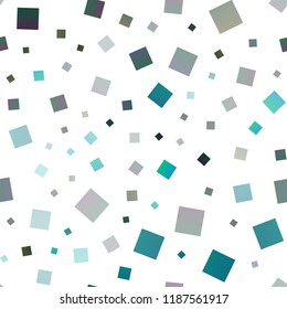 Dark Blue, Green vector seamless pattern in square style. Abstract gradient illustration with rectangles. The template can be used as a background.