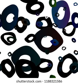 Dark Blue, Green vector seamless backdrop with dots, spots. Illustration with set of shining colorful abstract circles. Template for business cards, websites.
