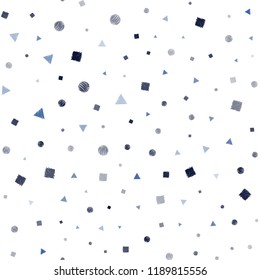 Dark Blue, Green vector seamless background with triangles, circles, cubes. Abstract gradient illustration with circles, triangles, cubes. Template for business cards, websites.