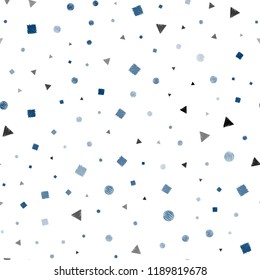 Dark Blue, Green vector seamless cover with polygonal style with circles. Glitter abstract illustration with spheres, squares, lines. Pattern for trendy fabric, wallpapers.