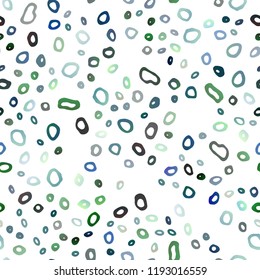 Dark Blue, Green vector seamless cover with circles. Illustration with set of shining colorful abstract circles. Design for textile, fabric, wallpapers.