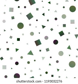 Dark Blue, Green vector seamless pattern in polygonal style with circles. Glitter abstract illustration with spheres, squares, lines. Pattern for design of fabric, wallpapers.