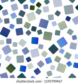 Dark Blue, Green vector seamless backdrop with rectangles, squares. Rectangles on abstract background with colorful gradient. The template can be used as a background.