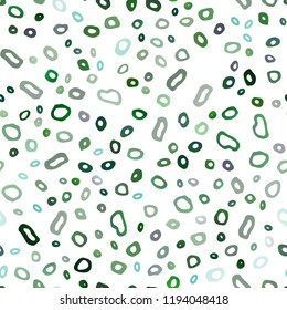 Dark Blue, Green vector seamless texture with disks. Glitter abstract illustration with blurred drops of rain. Pattern for trendy fabric, wallpapers.