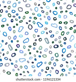 Dark Blue, Green vector seamless texture with disks. Colorful illustration with blurred circles in nature style. Template for business cards, websites.