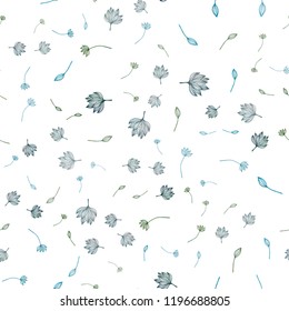 Dark Blue, Green vector seamless doodle backdrop. Shining colored illustration with leaves in doodle style. Pattern for brand book.