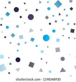 Dark Blue, Green vector seamless cover in polygonal style with circles. Abstract illustration with colorful dots, lines, cubes. Design for textile, fabric, wallpapers.