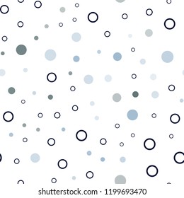 Dark Blue, Green vector seamless backdrop with dots. Glitter abstract illustration with blurred drops of rain. Design for textile, fabric, wallpapers.