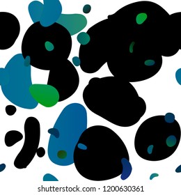 Dark Blue, Green vector seamless layout with circle spots. Blurred bubbles on abstract backdrop with colorful gradient. Pattern for design of fabric, wallpapers.