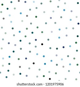 Dark Blue, Green vector seamless background with dots. Abstract illustration with colored bubbles in nature style. The pattern can be used for aqua ad, booklets.