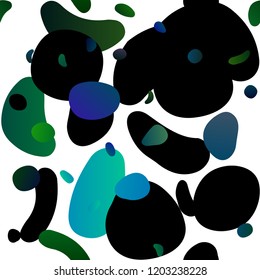 Dark Blue, Green vector seamless texture with disks. Glitter abstract illustration with blurred drops of rain. Pattern for design of window blinds, curtains.