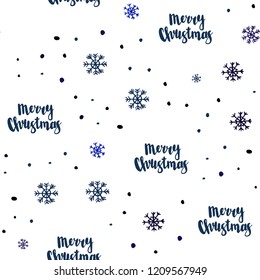 Dark Blue, Green vector seamless texture with colored snowflakes. Modern geometrical abstract illustration with snowflakes. Pattern for trendy fabric, wallpapers.
