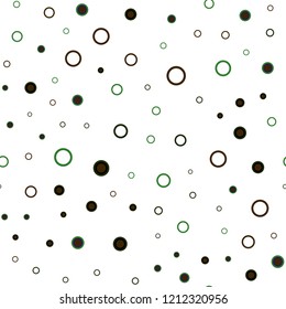 Dark Blue, Green vector seamless cover with spots. Abstract illustration with colored bubbles in nature style. Pattern for design of window blinds, curtains.
