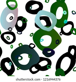 Dark Blue, Green vector seamless texture with disks. Modern abstract illustration with colorful water drops. Pattern for design of fabric, wallpapers.