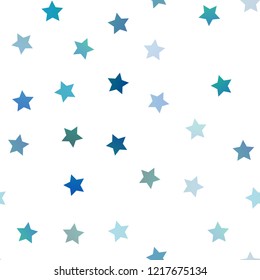 Dark Blue, Green vector seamless template with sky stars. Modern geometrical abstract illustration with stars. Best design for your ad, poster, banner.