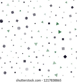 Dark Blue, Green vector seamless texture with poly style with circles, cubes. Abstract illustration with colorful dots, lines, cubes. Pattern for trendy fabric, wallpapers.