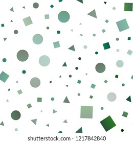 Dark Blue, Green vector seamless texture in poly style with circles, cubes. Abstract gradient illustration with circles, triangles, cubes. Design for textile, fabric, wallpapers.
