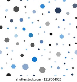 Dark Blue, Green vector seamless background with hexagons. Colorful hexagons on white backdrop. Pattern for texture of wallpapers.
