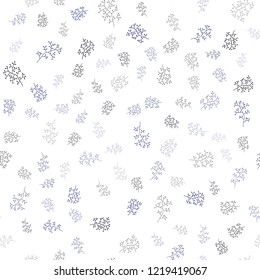 Dark Blue, Green vector seamless doodle backdrop with leaves, branches. Colorful abstract illustration with leaves in doodle style. Pattern for design of fabric, wallpapers.