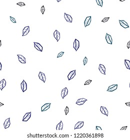 Dark Blue, Green vector seamless natural artwork with leaves. leaves on blurred abstract background with gradient. Design for textile, fabric, wallpapers.