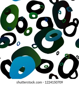 Dark Blue, Green vector seamless backdrop with dots, spots. Abstract illustration with colored bubbles in nature style. Template for business cards, websites.