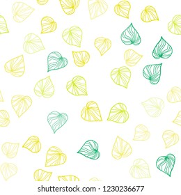 Dark Blue, Green vector seamless doodle texture with leaves. Colorful illustration in doodle style with leaves. Pattern for trendy fabric, wallpapers.