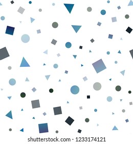 Dark Blue, Green vector seamless cover in polygonal style with circles. Circles, lines, rhombus with colorful gradient. Design for textile, fabric, wallpapers.