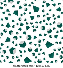 Dark Blue, Green vector seamless, isometric texture with poly style with cubes. Decorative design in abstract style with lines, cubes. Pattern for trendy fabric, wallpapers.