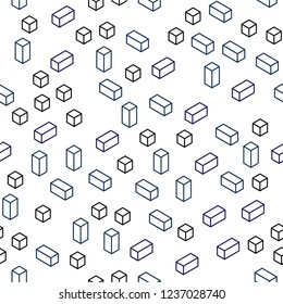 Dark Blue, Green vector seamless, isometric template with rhombus. Beautiful illustration with rectangles and squares. Texture for window blinds, curtains.