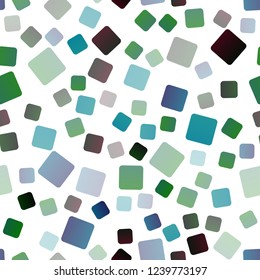 Dark Blue, Green vector seamless pattern in square style. Illustration with set of colorful rectangles. Smart design for your business advert.