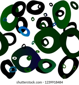 Dark Blue, Green vector seamless pattern with spheres. Modern abstract illustration with colorful water drops. Design for textile, fabric, wallpapers.