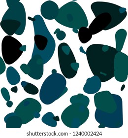 Dark Blue, Green vector seamless pattern with spheres. Beautiful colored illustration with blurred circles in nature style. Texture for window blinds, curtains.