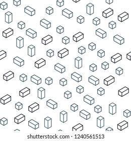 Dark Blue, Green vector seamless, isometric cover in polygonal style. Beautiful illustration with rectangles and squares. Design for wallpaper, fabric makers.