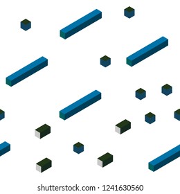 Dark Blue, Green vector seamless, isometric template with rhombus. Illustration with set of colorful rectangles. Template for business cards, websites.