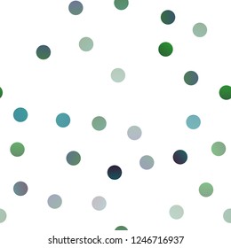 Dark Blue, Green vector seamless texture with disks. Modern abstract illustration with colorful water drops. The pattern can be used for aqua ad, booklets.