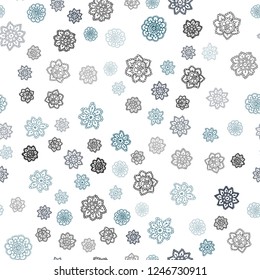 Dark Blue, Green vector seamless background with xmas snowflakes. Modern geometrical abstract illustration with crystals of ice. Design for textile, fabric, wallpapers.