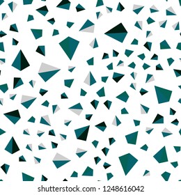 Dark Blue, Green vector seamless, isometric cover with polygonal style. Abstract gradient illustration with triangles. Design for textile, fabric, wallpapers.