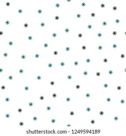 Dark Blue, Green vector seamless texture with colored snowflakes. Modern geometrical abstract illustration with snowflakes. Pattern for trendy fabric, wallpapers.