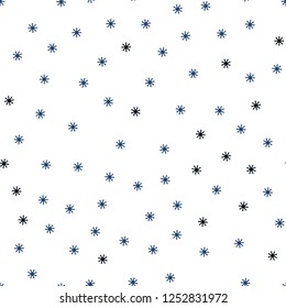 Dark Blue, Green vector seamless template with ice snowflakes. Shining colorful illustration with snow in christmas style. Texture for window blinds, curtains.
