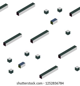 Dark Blue, Green vector seamless, isometric layout with lines, rectangles. Decorative design in abstract style with rectangles. Design for textile, fabric, wallpapers.