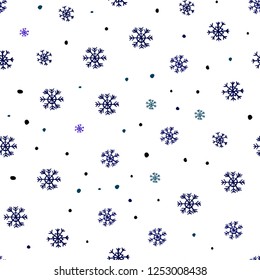 Dark Blue, Green vector seamless background with xmas snowflakes. Colorful snowflakes with gradient on abstract background. Design for textile, fabric, wallpapers.