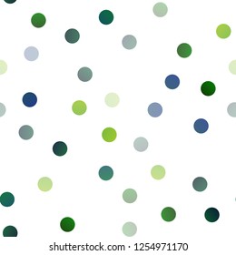 Dark Blue, Green vector seamless template with circles. Illustration with set of shining colorful abstract circles. The pattern can be used for beautiful websites.
