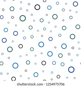Dark Blue, Green vector seamless backdrop with dots. Beautiful colored illustration with blurred circles in nature style. Pattern can be used for beautiful websites.