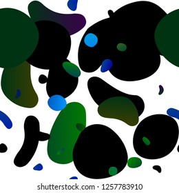 Dark Blue, Green vector seamless background with bubbles. Modern abstract illustration with colorful water drops. Design for textile, fabric, wallpapers.